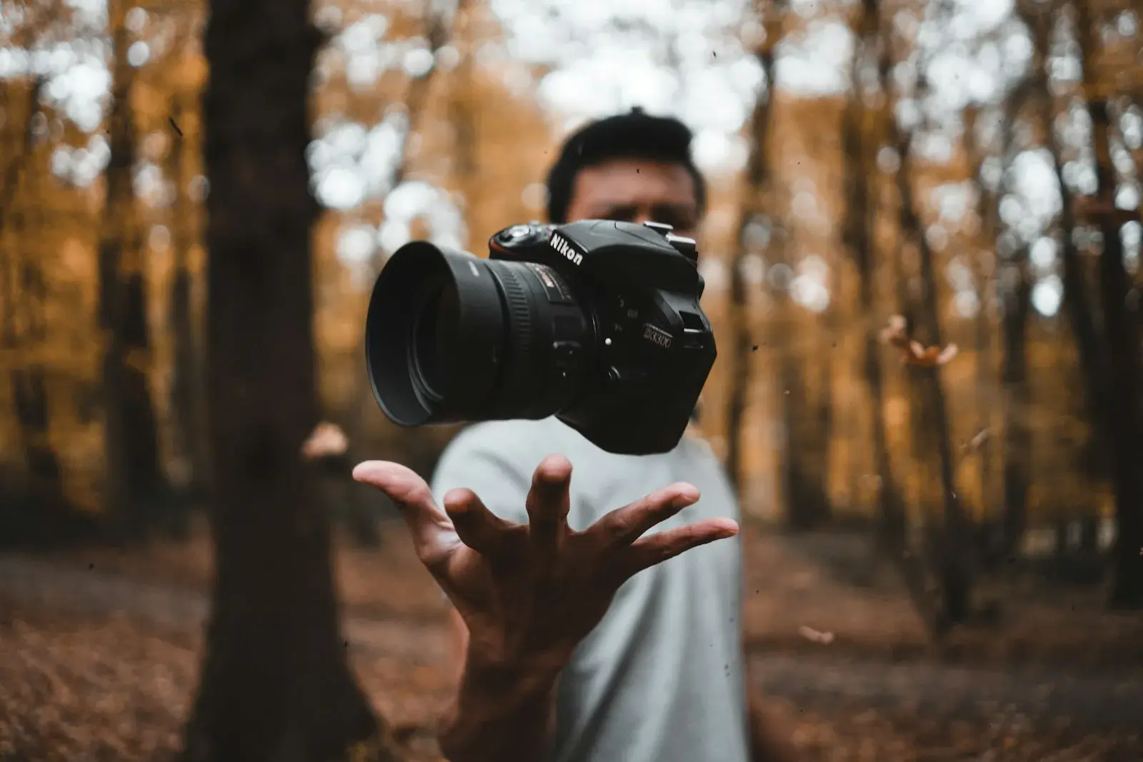 Photographer holding a camera